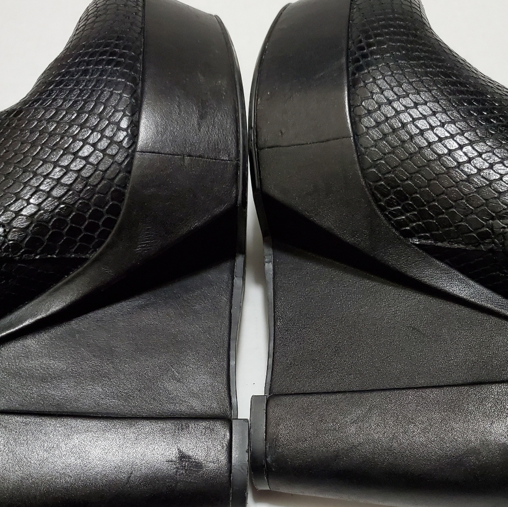 Theory Python Snake Skin Wedge Boots Booties - image 7